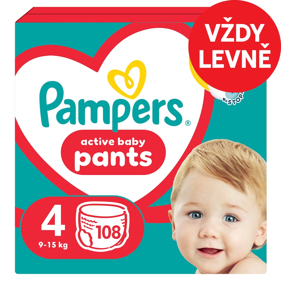 image 1 of Pampers Active Baby Pants Size 4, 108 Nappies, 9kg-15kg