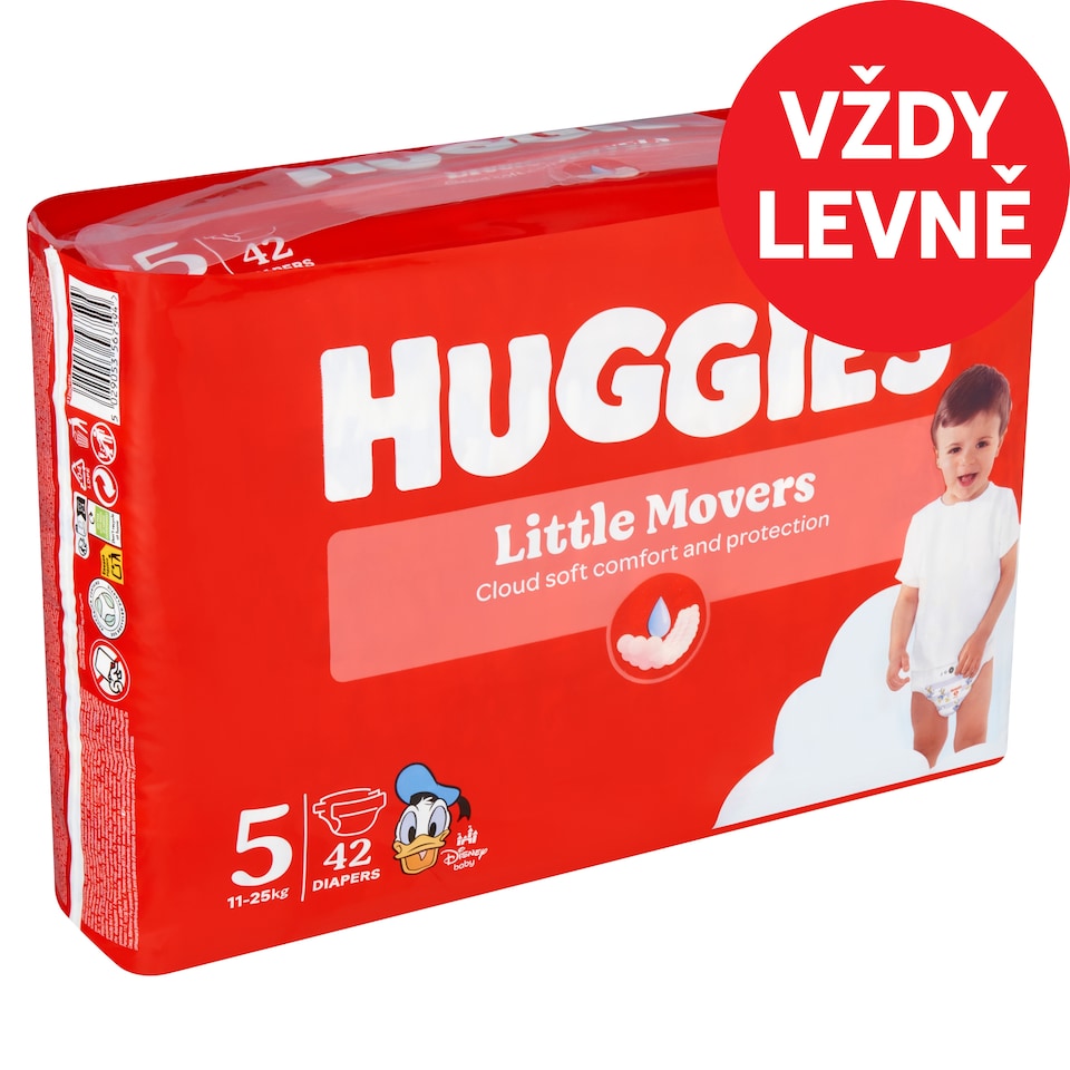 Huggies Little Movers plenky velikost 5 pro děti 11-25kg 42 ks