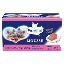 PreVital Mousse nedves macskaeledel, macskatáp kölyökmacskáknak pástétom konzerv 4 x 85 g