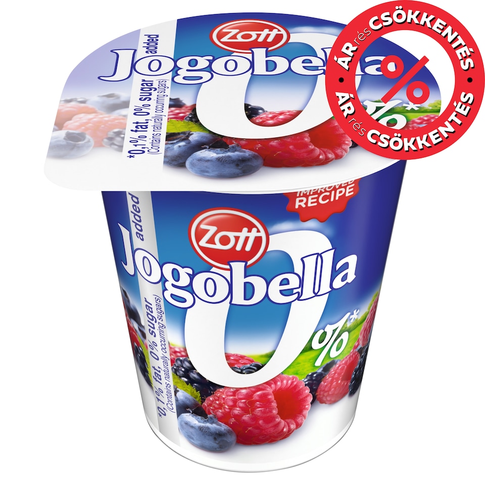 Zott Jogobella laktózmentes élőflórás sovány joghurt édesítőszerekkel 150 g  1. kép