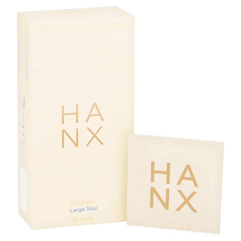 Hanx Ultra-Thin Vegan Large Size Condoms 10 Pack