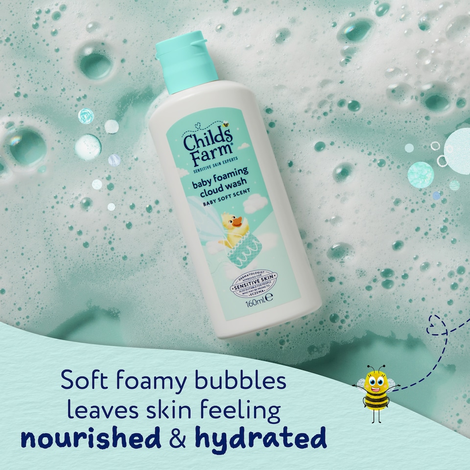 image 1 of Childs Farm Baby Foaming Cloud Wash, Baby Soft Scent 160ml