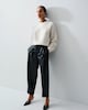image 1 of F&F Faux Leather Pleated Barrel Leg Trousers in Black