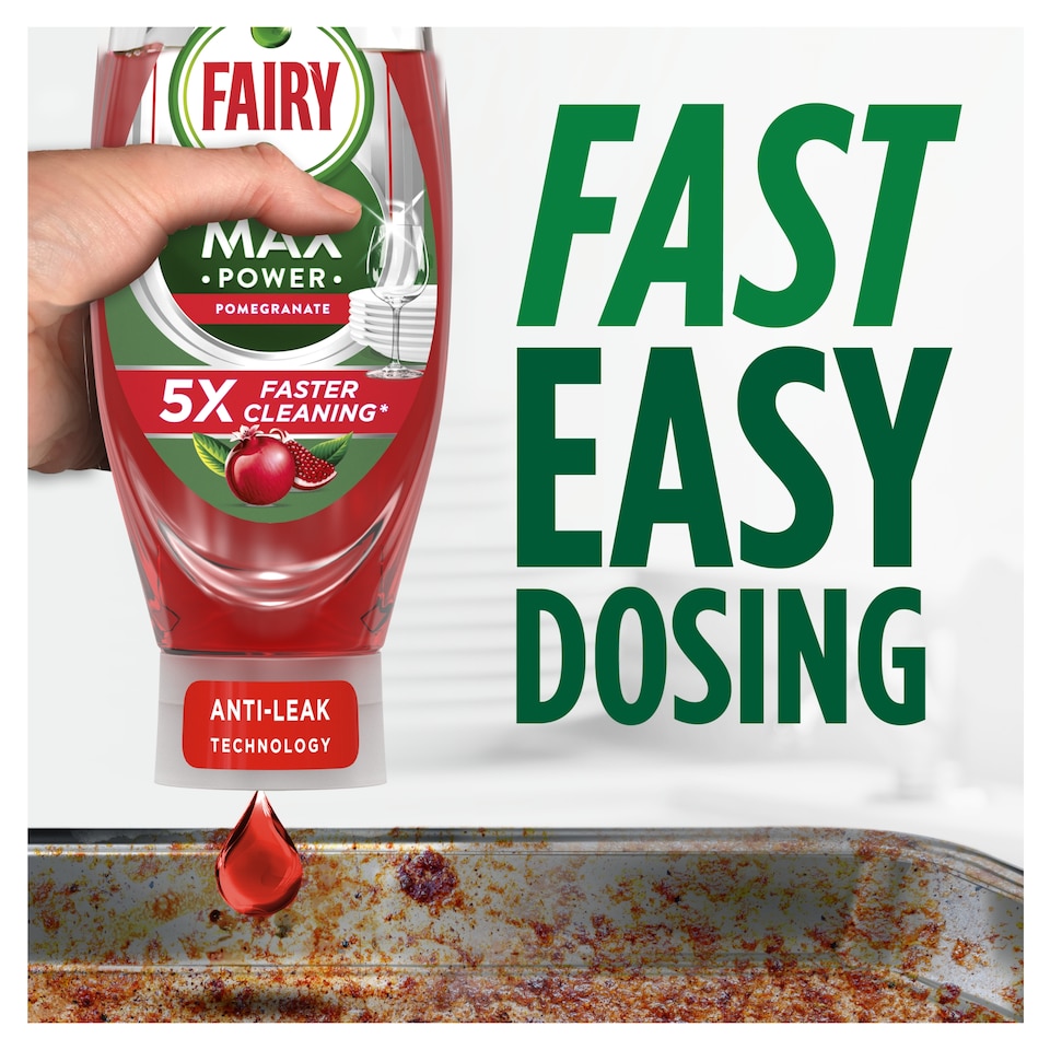 image 1 of Fairy Max Power Pomegranate Dishwashing Liquid 660ml