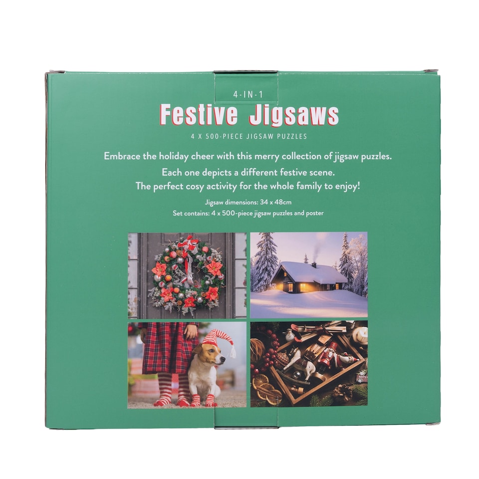 image 1 of Professor Puzzle Festive Jigsaws 4 In 1 Puzzles 4 X 500 Pieces