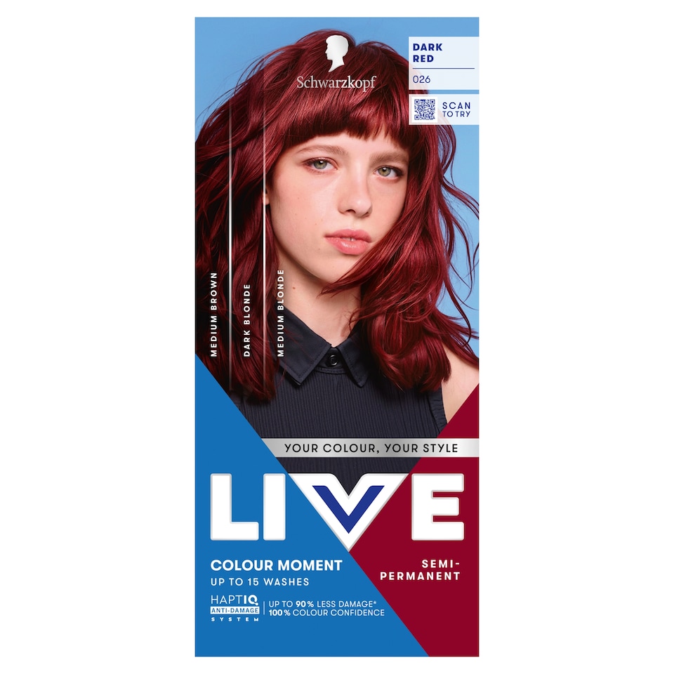 image 1 of Schwarzkopf LIVE Colour Moment 026 Dark Red Semi-Permanent Hair Dye