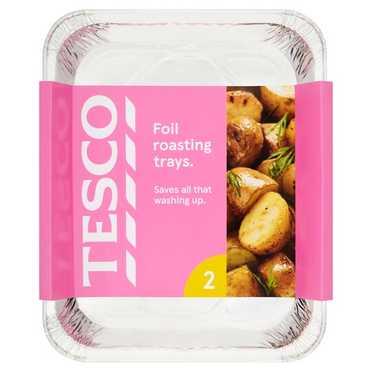 Tesco Foil Roasting Trays 2 Pack 326Mmx260mm Tesco Groceries