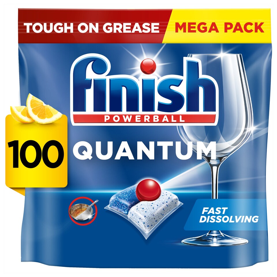 image 1 of Finish Quantum All In One 100 Dishwasher Tablets Lemon 1040g