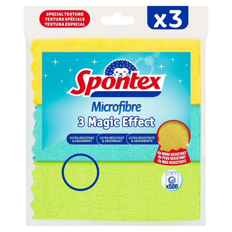 image 1 of Spontex Magic Microfibre Cloths 3 Pack