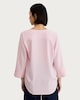 image 3 of F&F V Neck Button Cuff Blouse in Pink