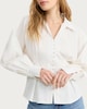 image 1 of F&F Pure Cotton Button Front Collared Blouse in White
