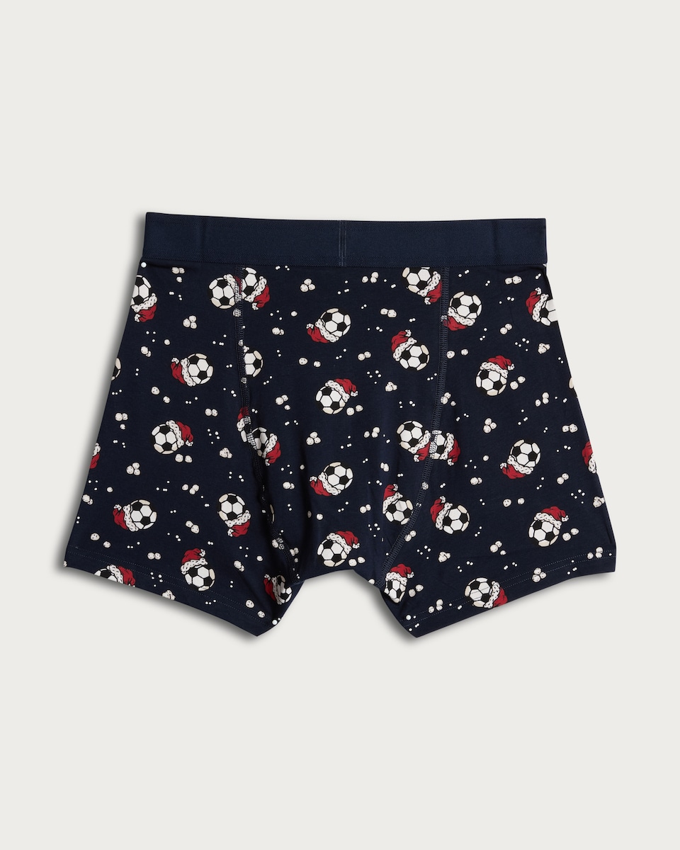 image 1 of F&F Cotton Rich Football Santa Print Trunks in Multi