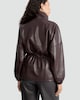 image 4 of F&F Faux Leather High Neck Jacket in Brown