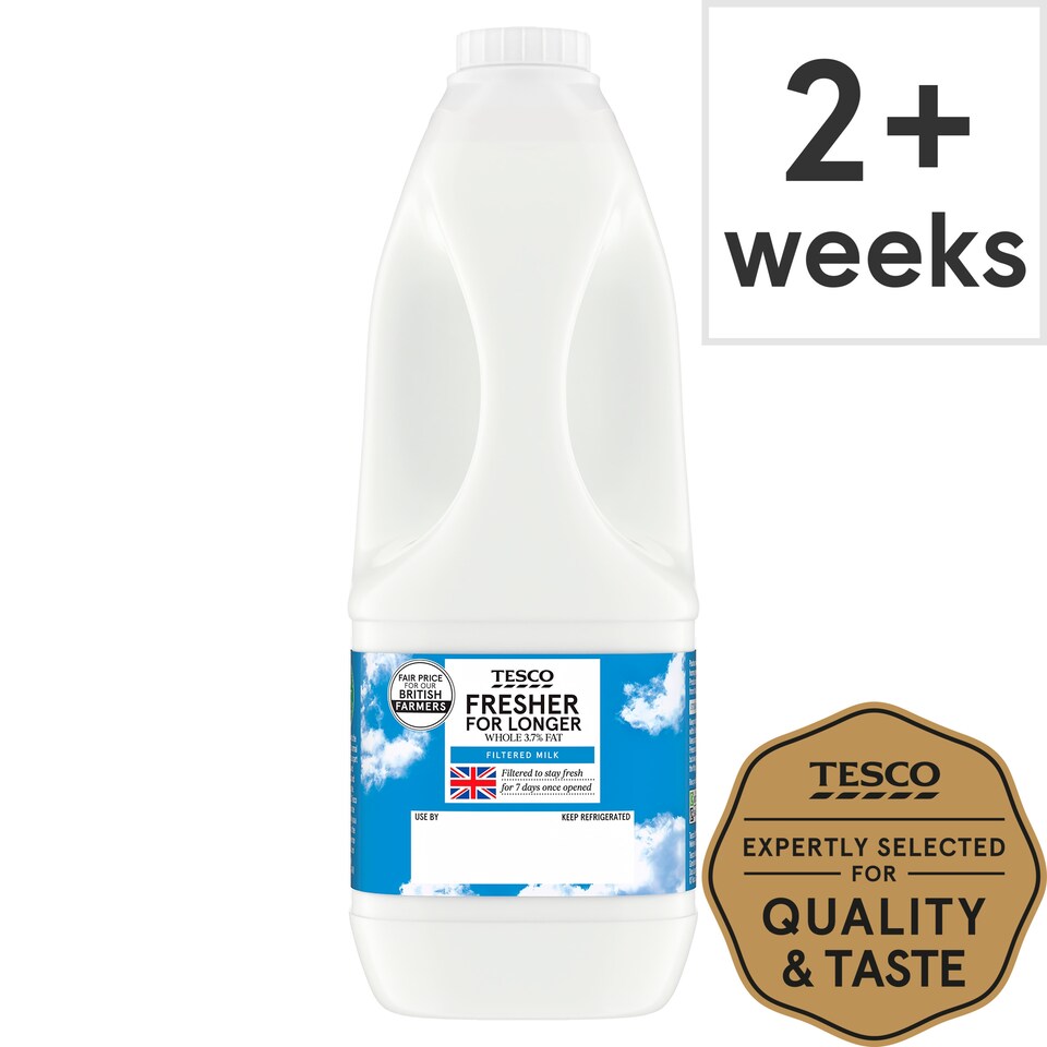 Tesco Filtered Whole Milk 2 Litre