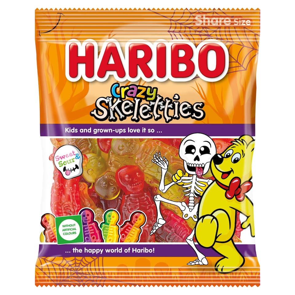 Haribo Crazy Skelletties Fruit-Flavoured Gummy Candy 160 g