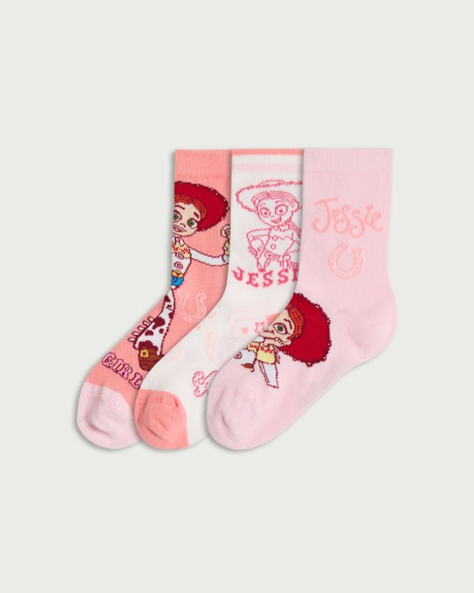 Disney To Story 3-Pack Cotton Rich Jessie Ankle Socks in Multi