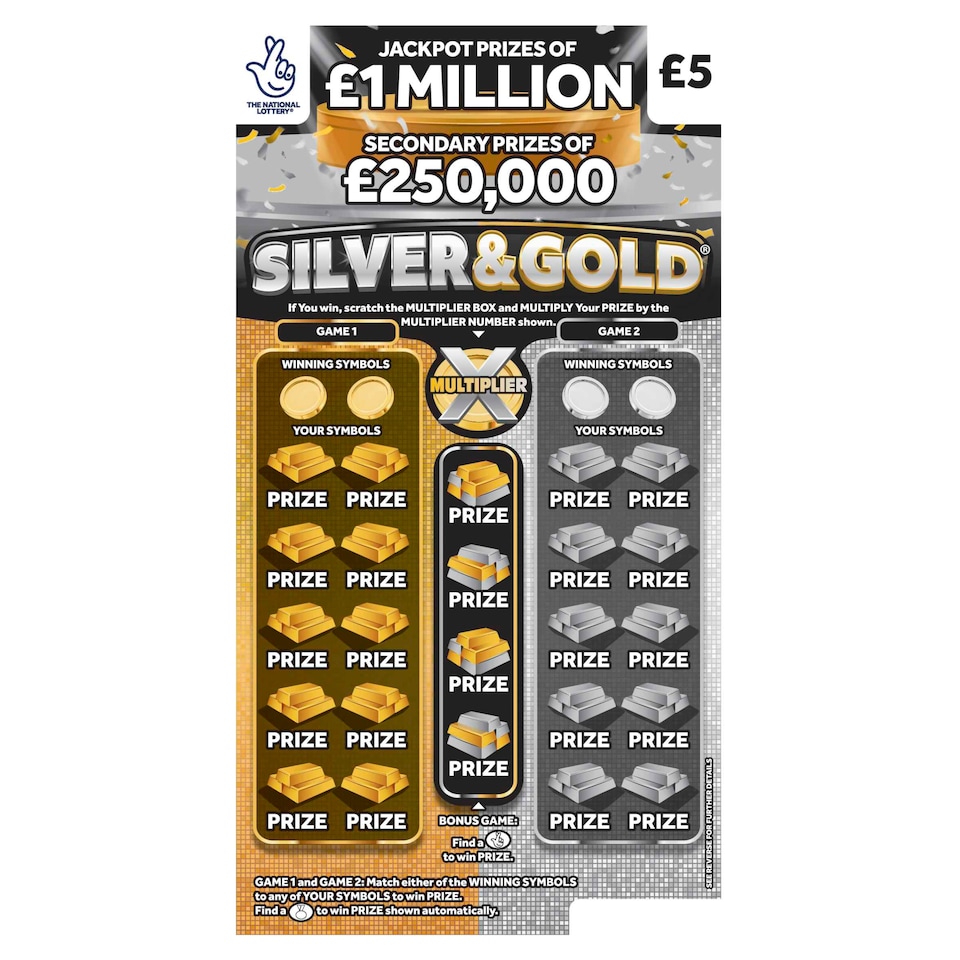 SILVER AND GOLD SCRATCHCARD