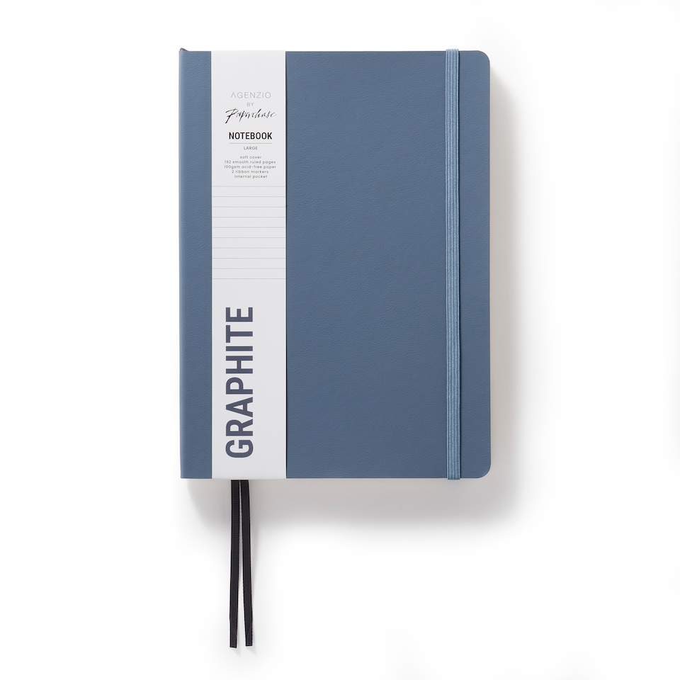 image 1 of Paperchase Agenzio Large Graphite Ruled Notebook
