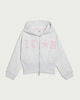 image 4 of F&F Girls Cotton Rich Slogan Zip Up Hoodie in Grey