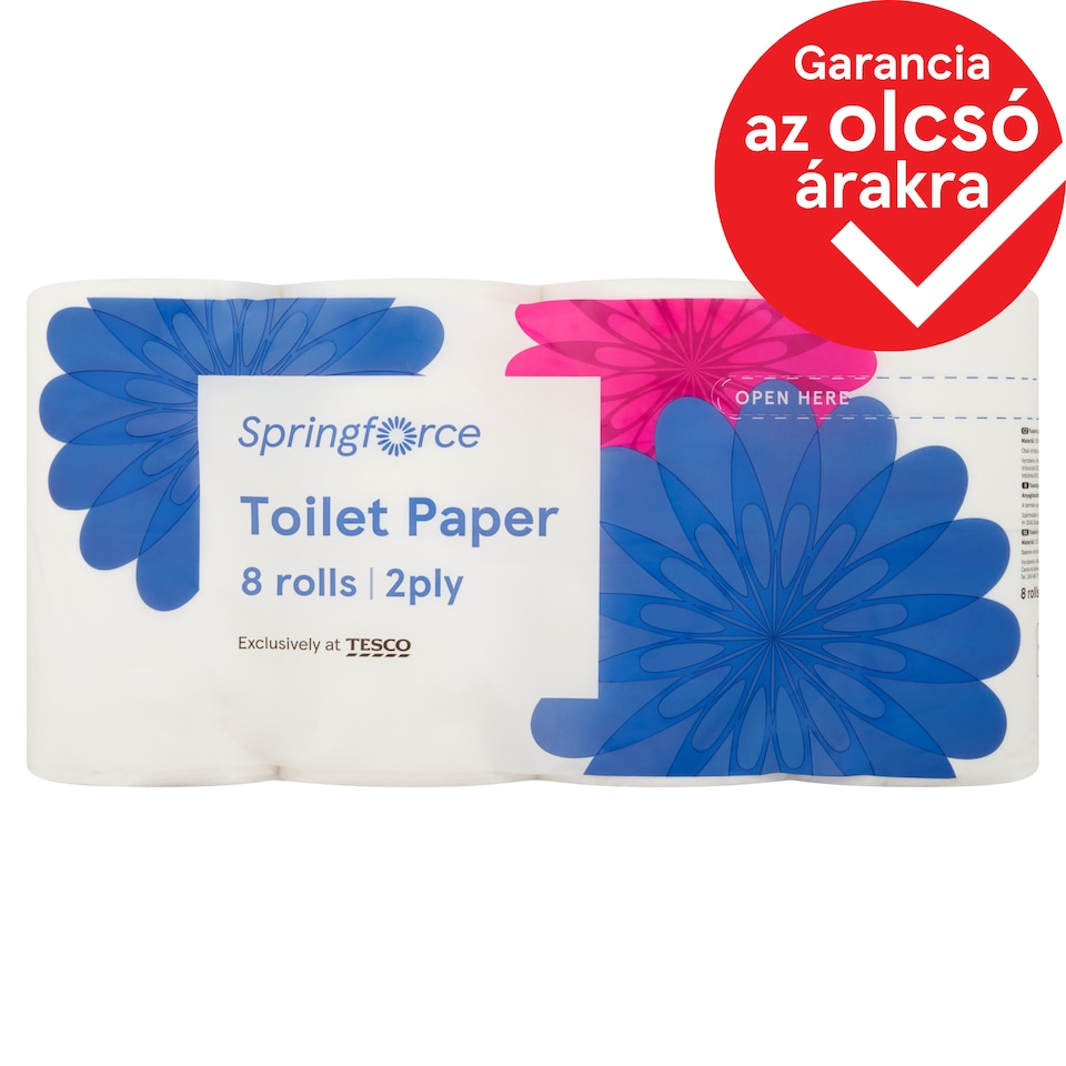 Springforce Toilet Paper 2 Ply 8 Rolls