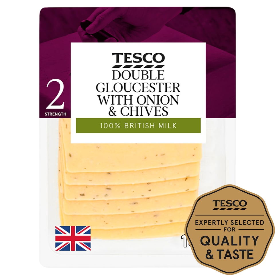 T Double Gloucester Chive And Onion Cheese Slices 150G