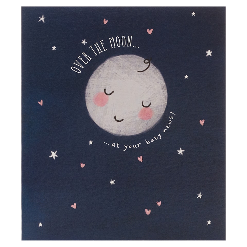 Kindred New Baby Card Over The Moon At Your Baby News!