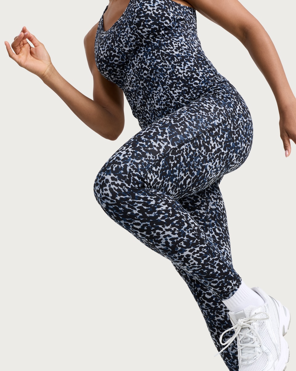image 1 of F&F Active EVERYHOUR High Waisted Leggings in Multi Blue