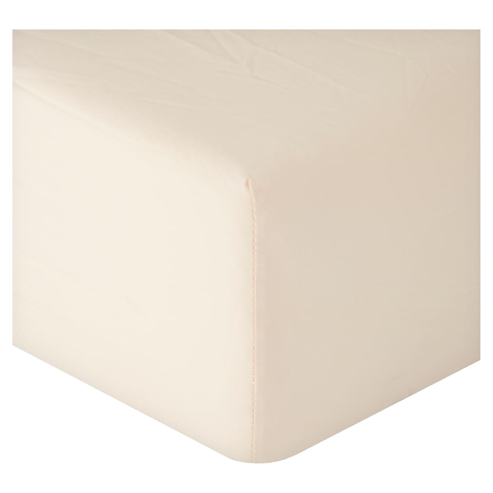 F&F Home 100% Washed Cotton Ivory Fitted Sheet King