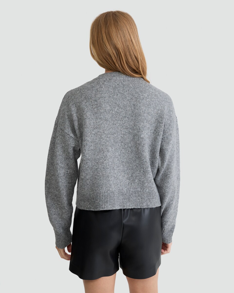 image 1 of F&F Knitted Argyle Print Button Up Cardigan with Wool in Grey