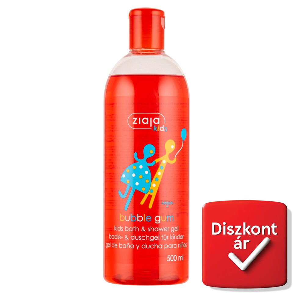 Ziaja Kids gyermek habfürdő és tusfürdő rágógumi illattal 500 ml  1. kép