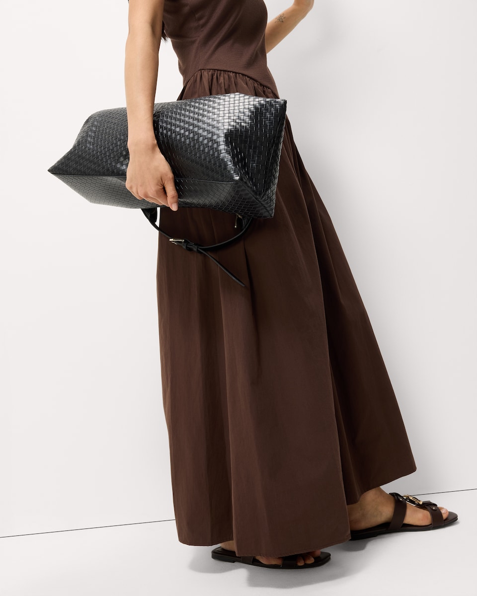 image 1 of The F&F Edit One Shoulder Midi Dress in Chocolate