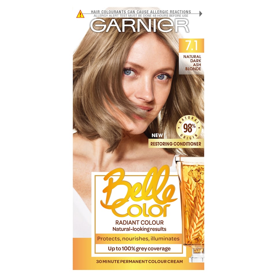 image 1 of Garnier Belle Color Permanent Hair Dye - Natural Dark Ash Blonde 7.1