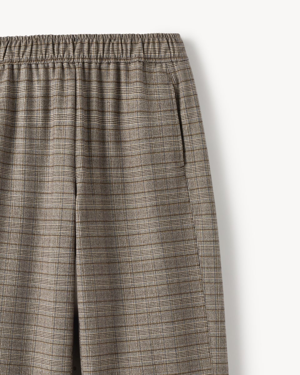 image 1 of F&F Checked Wide Leg Trousers in Multi Brown