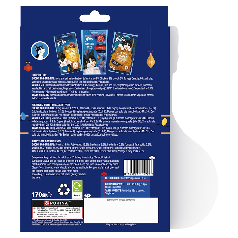 image 1 of FELIX Cat Treats Christmas Selection Stocking 170g