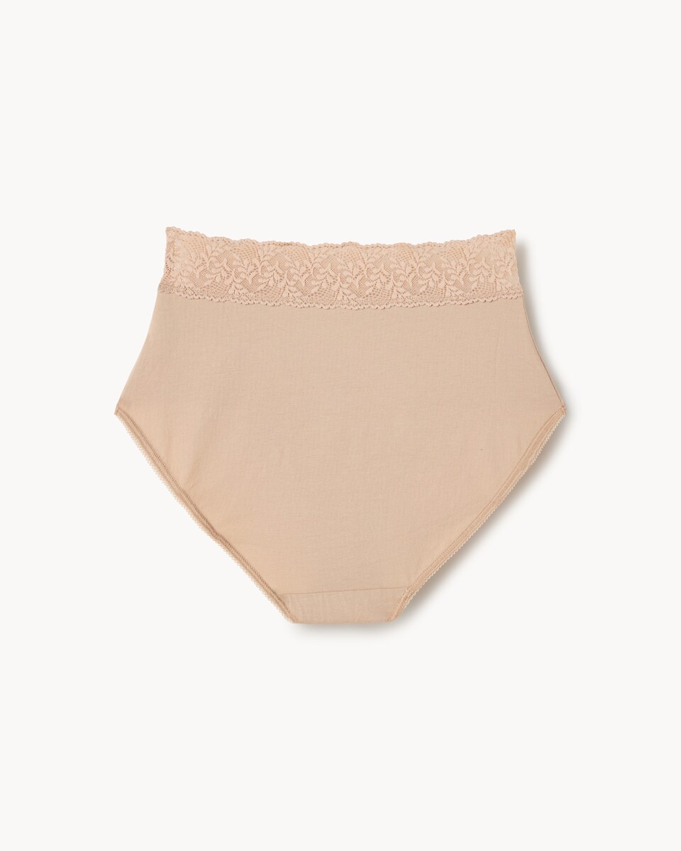 image 1 of F&F 5-Pack Cotton Rich Lace Trim Full Briefs in Multi