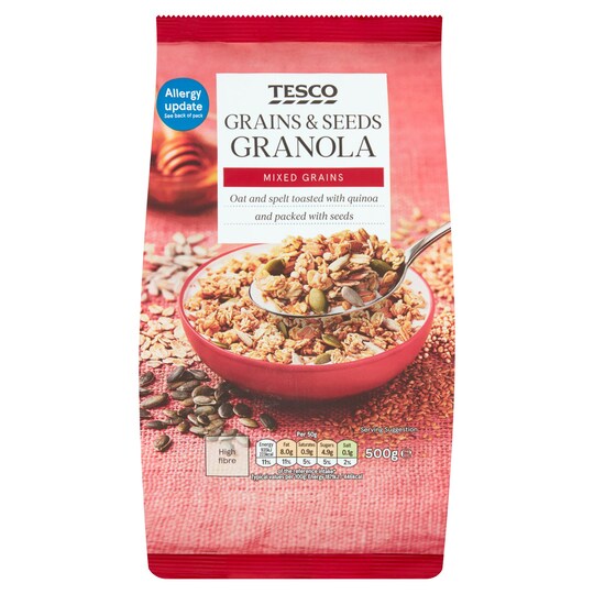 Tesco Grains & Seeds Granola 500G Tesco Groceries