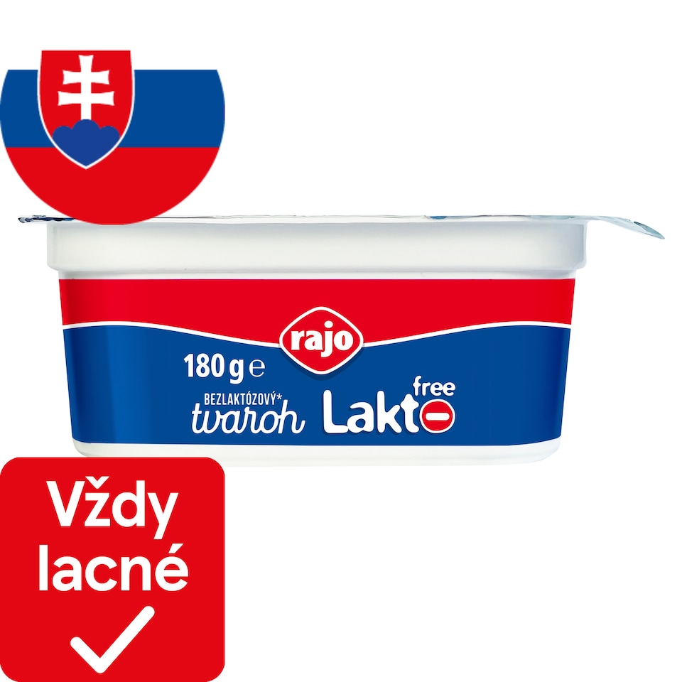 Rajo Lakto Free Tvaroh jemný hrudkovitý 180 g