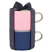 Fox & Ivy Pink Navy Stacking Mugs