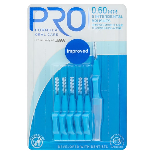 Proformula Interdental Brushes 0.60Mm 6 Pack Tesco Groceries