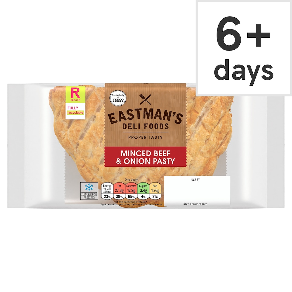 TESCO Eastmans Minced Beef & Onion Pasty 150G