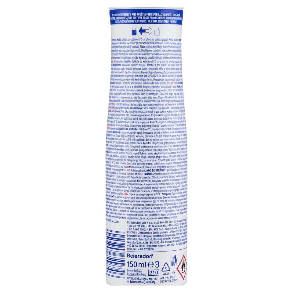 obrázok 1 z Nivea Black & White Invisible Clear Sprej antiperspirant 150 ml