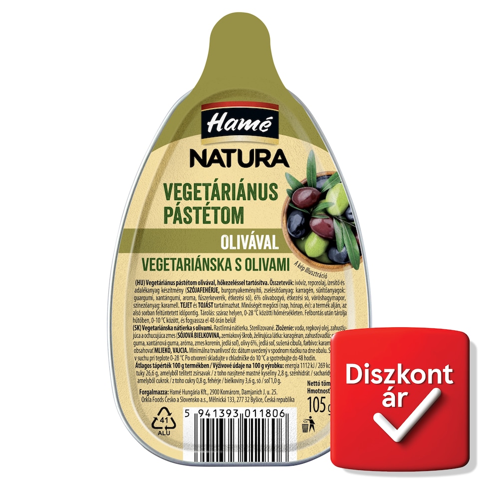 Hamé Natura vegetáriánus pástétom olívával 105 g