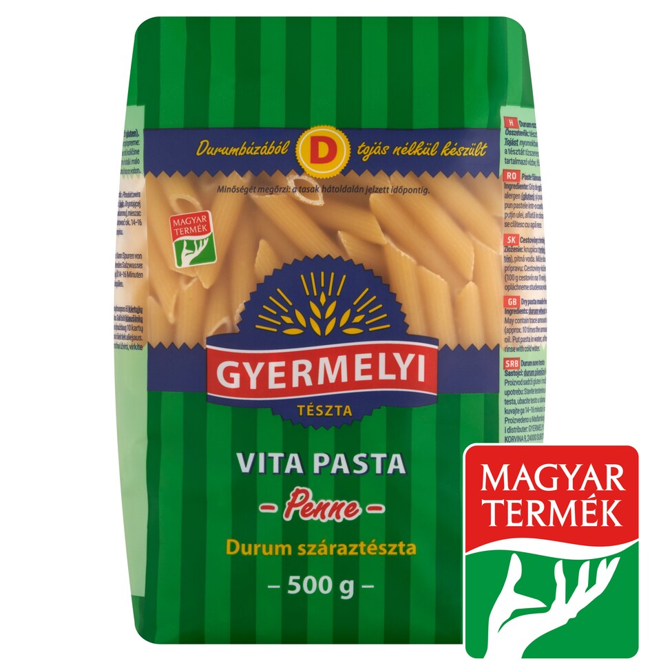 Gyermelyi Vita Pasta Penne Durum Wheat Dry Pasta 500 g