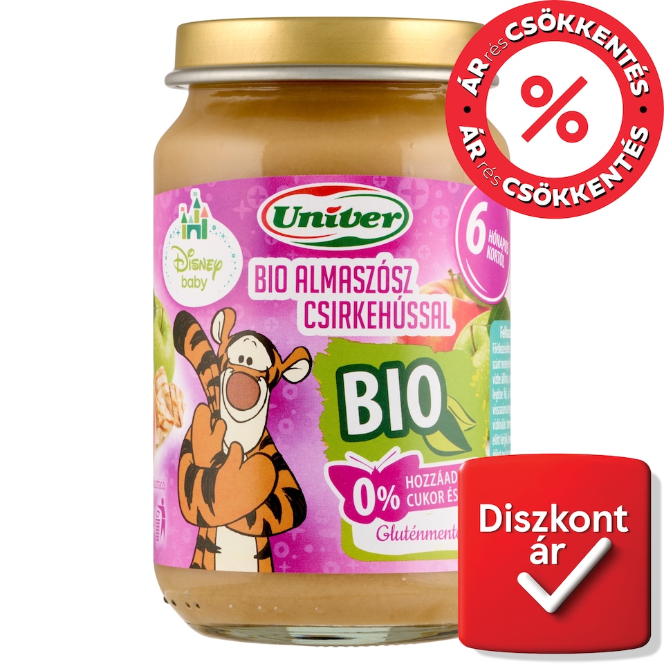 image 1 of Univer Disney Baby Organic Apple Sauce with Chicken Baby Food 6+ Months 163 g