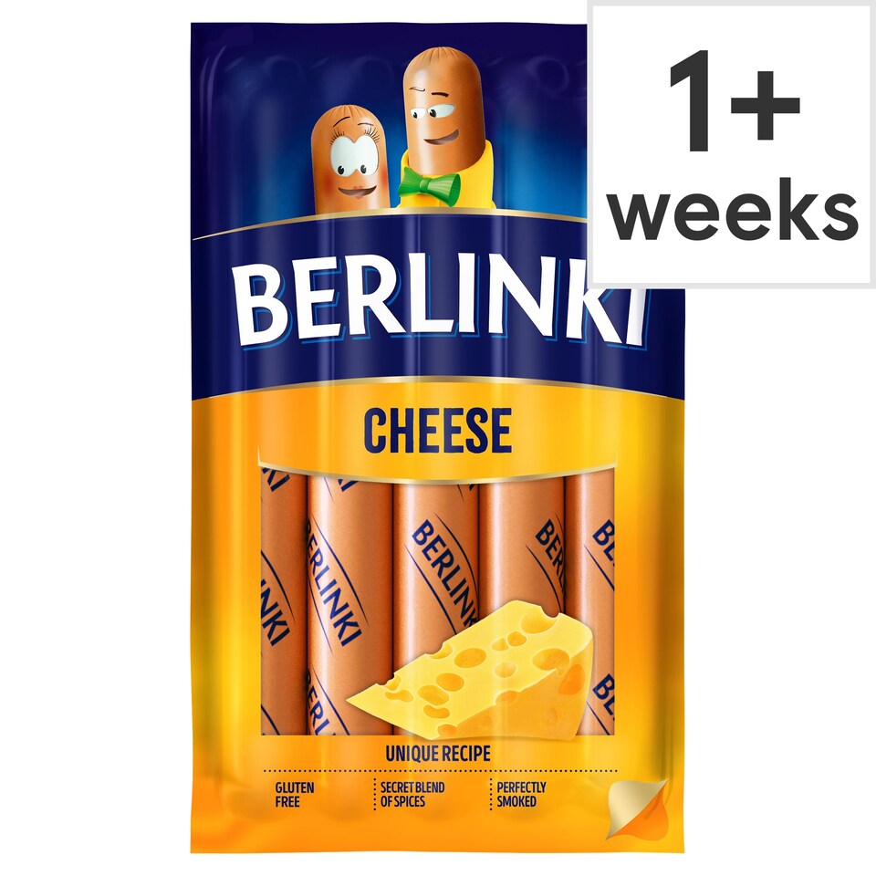 Morliny Berlinki Hot Dog With Cheese 250G Tesco Groceries