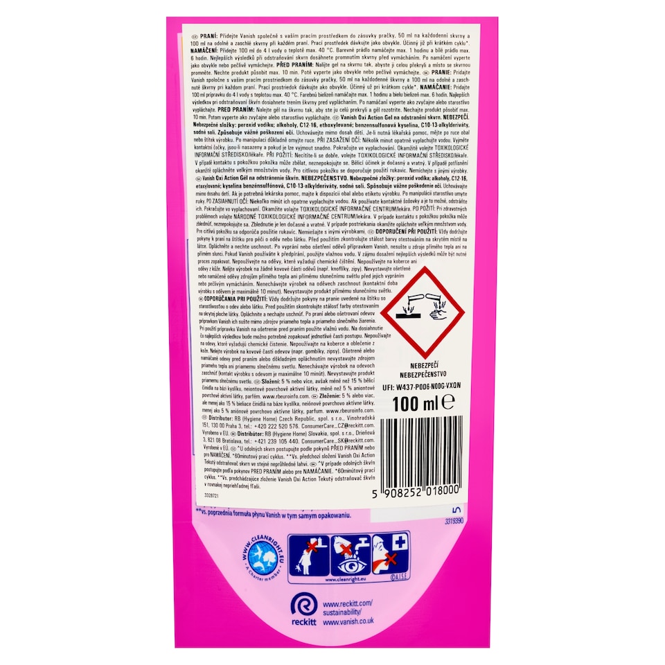 image 1 of Vanish Oxi Action Stain Removal Gel 100 ml