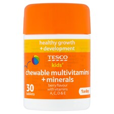 Tesco Kids Chewable Multivitamins Plus Minerals X 30