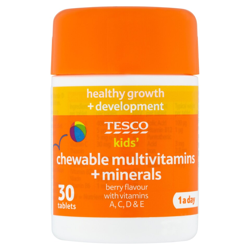 Tesco Kids Chewable Multivitamins Plus Minerals X 30