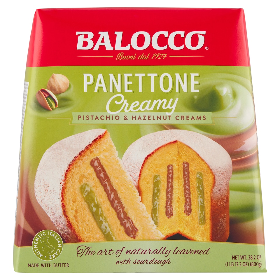 Balocco Panettone Creamy Pistachio & Hazelnut Creams 800g
