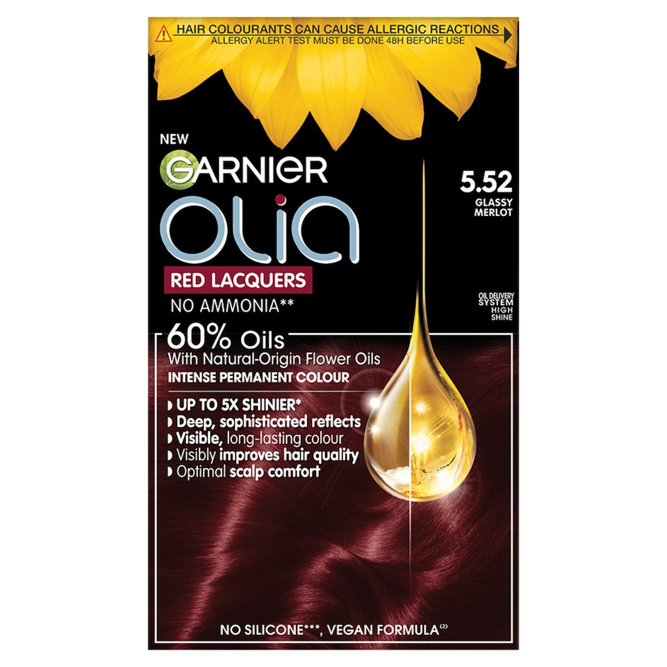 image 1 of Garnier Olia Red Lacquers 5.52 Glassy Merlot Intense Permanent Hair Colour
